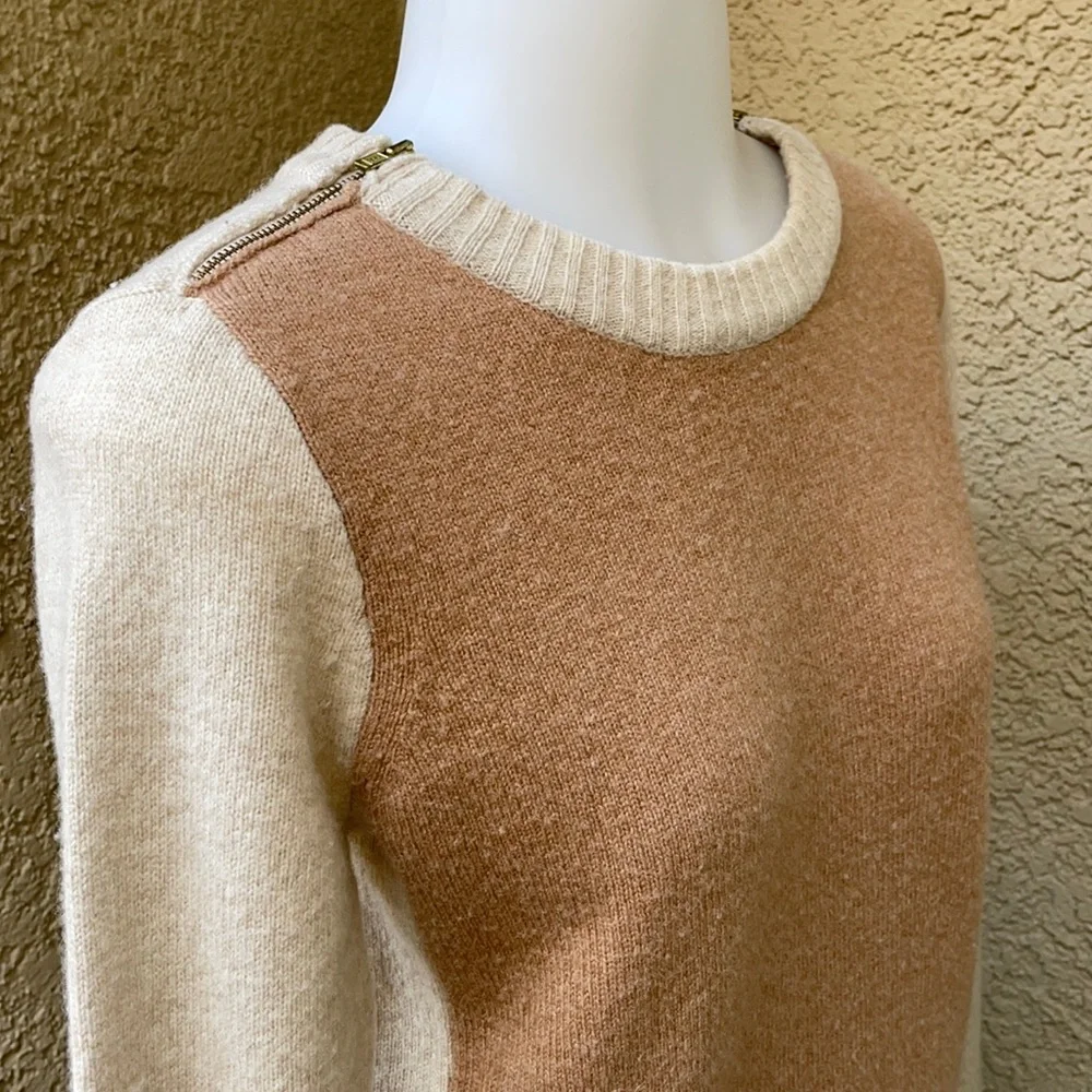 Cream/light brown J. Crew wool sweater